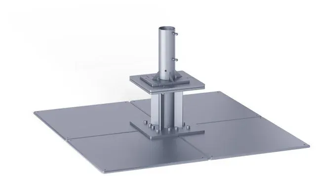 Standplatte mit Distanzsockel unter einem Terrassenbelag, Produktdarstellung