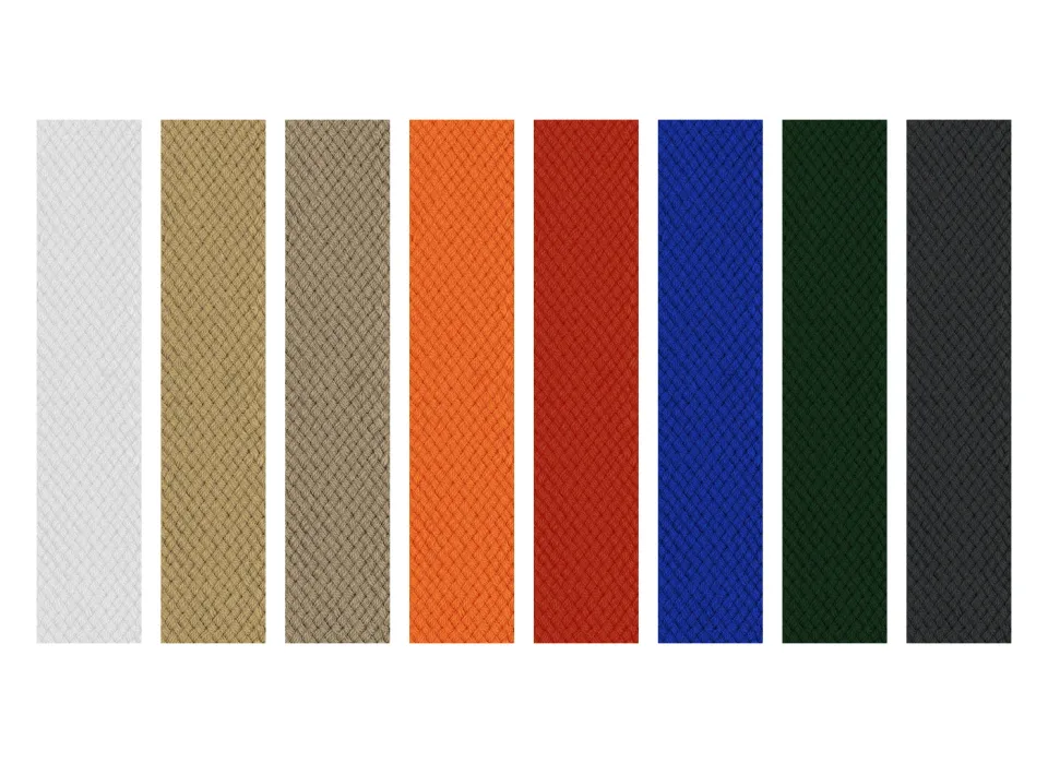 Farbmuster des Einfassbands in acht Farben